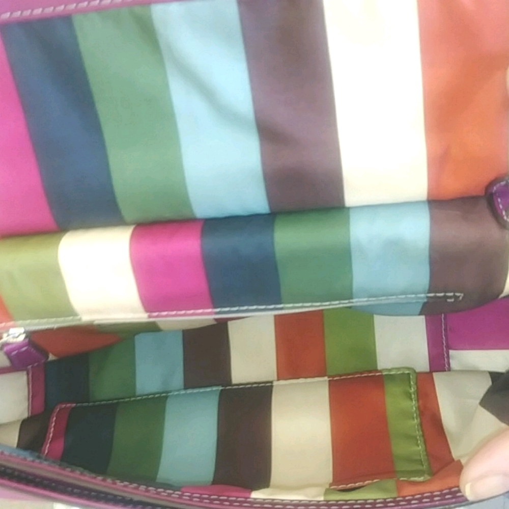 GORGEOUS BERRY COLORBLOCK FULLGRAIN LEATHER 2012  COACH 70TH ANNIVERSARY WILLIS… - Picture 12 of 17
